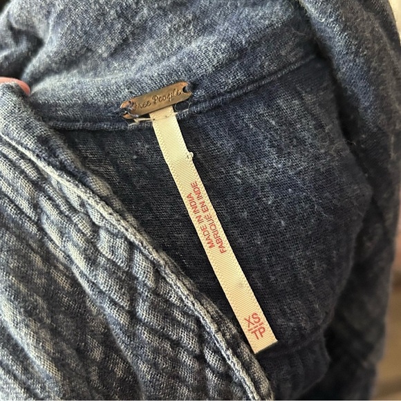 Free People Madrid Double Cloth Gauzy Jumpsuit in Indigo Blue Sz XS - Picture 9 of 9